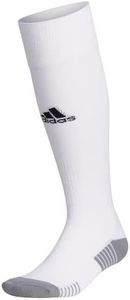 adidas Copa Zone Cushion 4 Soccer Socks (1-Pair) for Men, Women, Boys and Girls, White/White, Medium