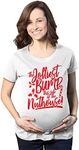 Maternity The Jolliest Bump This Side of The Nuthouse Pregnancy Tshirt Cute Christmas Tee Funny Graphic Maternity Tee Christmas Maternity T Shirt Funny White XXL