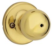 Weiser Yukon Brass Door Knob, Interior Door Handles/Privacy Knobs for Bedroom and Bathroom Doors, Keyless Bathroom/Bedroom Door Lock, Traditional Home Décor