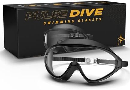 PULSEIT PulseDive Swim Goggles, Large Frame Professional Competition Goggles, Anti-Fog Diving Goggle for Swimming, Surfing, and Kayaking