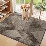 COSY HOMEER Dirt Trapper Door Mat for Indoor 60 x 90 cm, Dirt Trapper Front Door Mat, Polyester Welcome Mat Entrance Rug, Absorbent Non-Slip Indoor Doormat Machine Washable, Brown