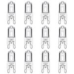 12 Pack G9 Halogen Bulbs 33W 230V Dimmable, 2700K Warm White, 460lm, Clear G9 Capsule Bulb, for Oven, Wall Lamps, Chandeliers, Floor Lamps