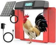 Automatic Chicken Coop Door Solar Chicken Automatic Door Opener, Programmable Light & Timer Sensor, Automatic Door for Chicken Coop with Solar Panel Battery Powered LCD Screen, Weatherproof