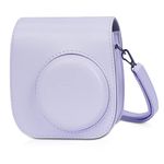 Phetium Instant Mini 12 Camera Protective Case Compatible with Instax Mini 12 11,PU Leather Bag with Pocket and Adjustable Shoulder Strap (Lilac Purple)