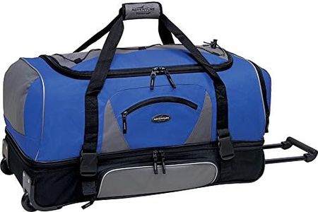 Travelers Club Adventure Rolling Travel Duffel Bag, Blue, 30-Inch