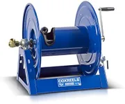 Coxreels 1125-5-100 Hand Crank Steel Hose Reel, 1125 Series – ¾” x 100’, 3,000 PSI - Heavy Duty All Welded Steel A Frame - Adjustable Tension Break – Made in the USA, Blue