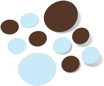 Set of 30 - Circles Polka Dots Vinyl Wall Graphic Decals Stickers (Baby Blue/Chocolate Brown)