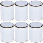 UltraBODY 6pcs Empty Paint Can with Lid Mixing Metal Tin Cans with Metal Lever Lids Multipurpose Paint Storage Container for DIY Projects Arts and Crafts Paint Cans (1L)