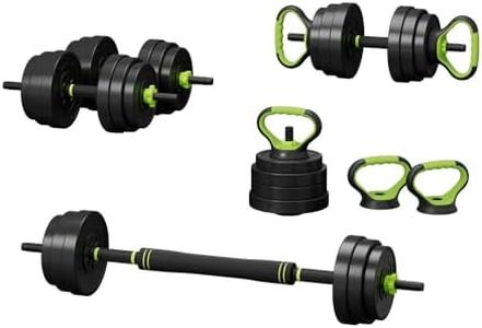 Everfit 25kg Adjustable Dumbbells Set Kettle Bell Weight Plates Barbells Gym