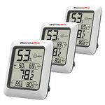 ThermoPro TP50 Room Thermometer Digital Indoor Hygrometer Monitor Temperature and Humidity Meter for Home Office Nursery Comfort, Min and Max Records, 3 Pieces