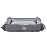 Poofy Floofy - Cuddler Pet Bed for Dogs & Cats - Two Way Use Rectangular Shaped Waterproof Dog Bed - Oxford Fabric Washable Dog Mat - Outdoor Dog Bed for Camping and Picnic (S: 20 x 16 inches, Gray)