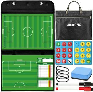 JIUKONG Magnetic Soccer Coaching Board – Portable Dry Erase Whiteboard with Fence Clip, Magnets & Carry Bag, Foldable Clipboard for Soccer Coaches & Players, Ideal Coach Gift
