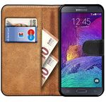 Verco Wallet Case for Samsung Galaxy Note 4 Book Cover with Magnetic Closure compatible with Galaxy Note 4 Flip Case with Card Slots Faux Leather - Black