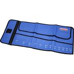 Faithfull FAICR12 12 Pocket Chisel Roll With Zip Up Compartment, Blue, Approximate Size: 32 x 68 cm