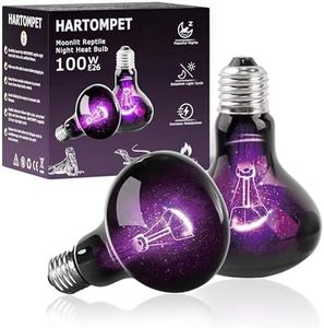 HARTOMPET 100W Reptile Night Light Bulb, UVA Heat Lamp - Simulate Natural Moonlight, Purple Basking Lamp for Bearded Dragon, Lizard, Snake, Chameleon, Turtle, and Amphibians, Ideal for Aquariums Tanks