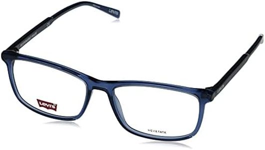 Levi's Men's LV 1018 Rectangular Prescription Eyewear Frames, Blue/Demo Lens, 55mm, 16mm