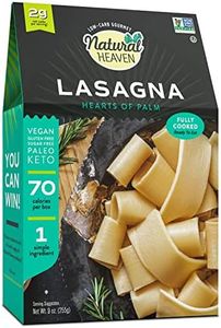 Natural Heaven Hearts of Palm Lasagna Noodles – Low-Carb Lasagna Sheets, Gluten-Free Pasta, Keto Friendly, Plant-Based Healthy Food, 9 Oz