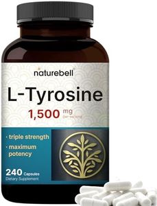 L Tyrosine Supplement, 1,500mg Per Serving, 240 Capsules | Essential Amino Acids – Brain Health Support for Memory, Cognitive Health, and Mental Alertness – Non-GMO