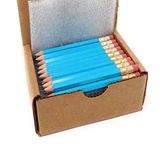 Half Pencils with Eraser - Golf, Classroom, Pew, Short, Mini - Hexagon, Sharpened, Non Toxic, #2 Pencil, Color - Light Turquoise, (Box of 48) Golf Pocket Pencils TM