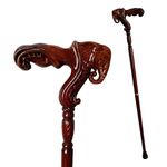 AoForce Wood Walking Cane for Men 36 Inches Hand-carved 9 Kinds of Animal Shapes Ergonomic And Women - Stylish Derby Oak Wood Cane - Cool Walking Stick - Gift! (Color : Elepha