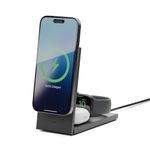 Native Union Rise 3-in-1 Magnetic Wireless Charger – Qi2 Certified & MagSafe 15W Fast-Charging Foldable Charging Stand for iPhone Air, 17, 17e with Charging for AirPods (Pro) & Apple Watch (Black)