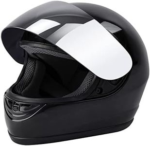 SLMOTO DOT Approved Motorcycle Helmet Hot Gloss Black Full Face Mirror Visor Sun Shield Street Helmet