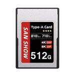 SANSHOWSD CFexpress Type A Memory Card, Up to 910MB/s Read & 810MB/s Write for 4K 8K Recording RAW Video& Photo, Compatible with Sony Alpha&FX Cameras, Supports PCle 3.0 (512GB, PRO)