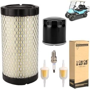 10L0L Golf Cart Tune Up Kit for Club Car Precedent 2004-UP with Kawasaki Engine, includes Air Filter 102558201, Oil Filter 1016467, Fuel Filter 102003201, Spark Plug BPR2ES