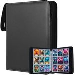 iGolife Trading Card Binder 9 Pocket, Portable Collector Binder for 900 Cards, Double Sided Pocket PU Card Collection Album, Card Folder for Baseball, TCG, Sports Cards, Game Cards, Black