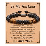 PINKDODO Fathers Day Gift from Wife Husband Birthday Gifts, Mens Gifts for Husband Christmas Anniversary Birthday Valentines Day Gift for him Husband Christmas Gift Ideas Mens Bracelet