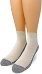 Warrior Alpaca Socks - Unisex High Performance Cross Trainer Athletic Alpaca Socks, Off-white/Grey Quarter Ankle, Large