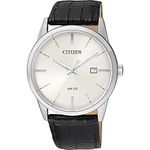 Citizen Quartz Men's Watch, Stainless Steel with Leather strap, Casual, Black (Model: BI5000-01A)