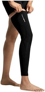 Tommie Copper Performance Compression Leg Sleeve, Unisex, Men & Women | Breathable Support for Muscle Fatigue & Recovery - Black - Medium