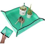 Plant Repotting Mat for Indoor Plants, 39.4 x 39.4 Inch Waterproof Gardening Transplanting Mat Potting Soil Mess Control, Foldable Succulent Plant Transplanting Tarp, Portable Potting Mat Plant Care