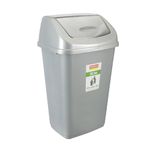 RATAN PLASTICWARE Tidy Bin with Swing Lid 21 Litres Plastic Dustbin, Trash Bin, Garbage Waste Bin For Home, Bathroom, Kitchen, Office, Bedroom Grey Color