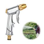 Heavy Duty Metal Garden Hose Nozzle 100% Heavy Duty Metal Water Gun Garden Hose Spray Gun Hose Spray Gun Metal for Car & Pet Washing, Plants Watering, Lawn and Garden Cleaning (1pcs)