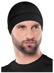 PAROPKAR Skull Cap Helmet Liner Cap for Men - Motorcycle, Cycling, Football Head Beanie & Hard Hat Liner - Sweat Wicking Cap (Black)