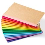 feela 16 Pack Composition Notebooks Bulk, Kraft Cover Lined Blank College Ruled Composition Travel Journals with Rainbow Spines For Women Students Business, 60 Pages, 8.3”x 5.5”, A5, 16 Colors