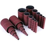 Spindle Sander Sleeves, 18PCS Sanding Sleeves for Oscillating Sander, 80 120 240 Assorted Grit Sandpaper, 4-1/2” Length, 1/2”,3/4”,1”,1-1/2”, 2”, 3” Diameter, by LotFancy