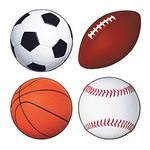 Beistle 54145 Sports Ball Cutouts-4 Pcs, Paper, Multicolored