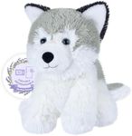 SuzziPals Warmable Husky Stuffed Animal, Microwavable Heating Pads for Cramps & Pain Relief, Microwavable Stuffed Animals with Lavender Scent, Dog Plush Toys for Companion, Stuffed Puppy Dog Gifts