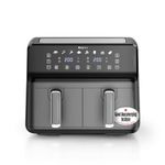 Keplin 9L Dual Zone Air Fryer - 8in1 Cooking Functions - 2700W Energy-Saving Cooker - Extra-Large Capacity for Healthy Meals - Roast, Bake, Dehydrate, Reheat,- Family Size (9L)- 2 Years Warranty