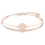 Swarovski Ginger bangle, White, Rose gold-tone plated