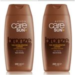 2 x Avon Care Sun+ Bronze Tan Accelerator Lotion 200ml