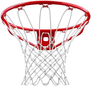 Spalding - Standard Rim - Rouge - Jante en Acier pour Basket-Ball - Taille Officielle - s'adapte à Tous Les backboards Filet Inclus - Intérieur - Extérieur