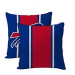 Set of 2 Football Style Pillow Covers Linen Decorative Square Throw Pillow Covers 18x18 Inch for Buffalo Sofa Couch Decoration