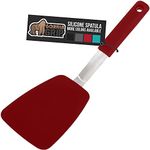 Gorilla Grip Nonstick Heat Resistant BPA-Free Silicone Spatula, Non Scratch Flexible Head for Pans, Slip Resistant Soft Rubber Handle, Stainless Steel Kitchen Spatulas for Cooking, 11.6 Inch, Red