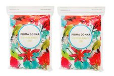 Prima Donna Cotton Balls- 100% pure cotton, 200 counts (Pack of 2), Hypoallergenic, Lint-free, Premium Cotton Balls for Makeup Removal & Medical Purposes | Cotton Balls & Personal Care