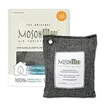 Moso Natural Air Purifying Bag 200g. A Scent Free Odor Eliminator for Cars, Closets, Bathrooms, Pet Areas. Premium Moso Bamboo Charcoal Odor Absorber. (Charcoal Grey)