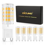 DiCUNO G9 LED Light Bulb 3W, 30-40W Halogen Equivalent, Warm White 2700K, Not Dimmable, 100-240V, 380LM, Energy Saving Light Bulbs, 6-Pack